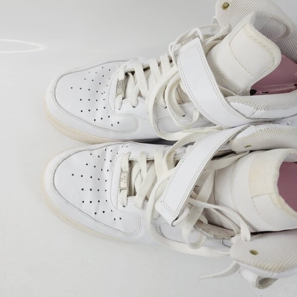 Nike Air Force 1 Mid '07 Men's All White Leather Mid-Top Trainer Sneaker Size 10 - Picture 3 of 6